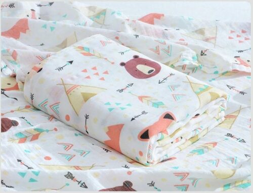 100% cotton Two layers muslin gauze baby security blanket plush-hug quilt blanket muslin baby blankets
