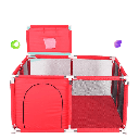 Indoor Kids' Safety Playpen enclosure with Mesh Basket and Gate for Secure Playground Activities .