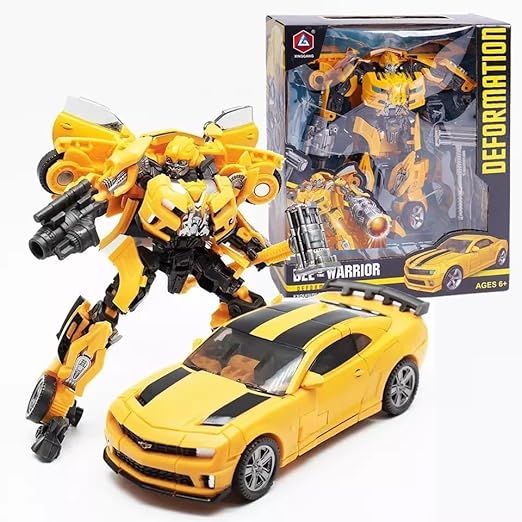 Bumblebee Transformers: One Prime Changer 11-Inch (27cm) BIG Size Robot Action Figure, Transforming Car for Boys and Kids, Gift Toys, Interactive Transformer Toys for Ages 6+ (Bumblebee)