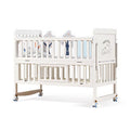 Wooden Baby Cot Bed with Roller Co-Sleeper, Children Cot One side (mattress and bedding set sold separately).