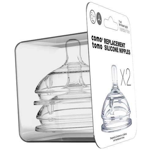 Comotomo Natural Teat Silicone Nipples Slow Flow 2 Count
