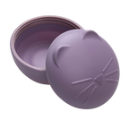 Melii silicone bowl with lid 350 ml purple cat
