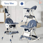 2-1 Booster Seats Baby High Foldable Feeding Chair With Tray and Wheels