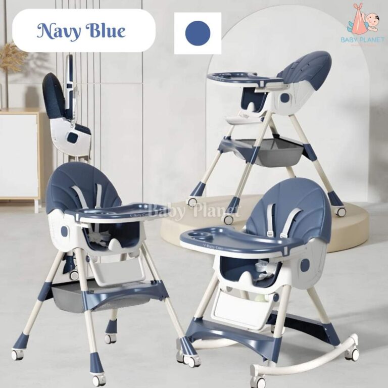 2-1 Booster Seats Baby High Foldable Feeding Chair With Tray and Wheels