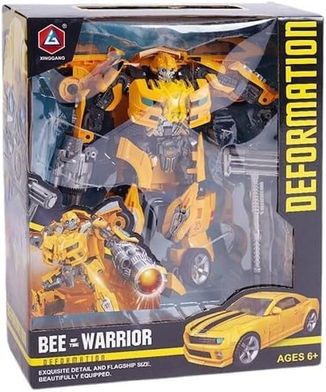 Bumblebee Transformers: One Prime Changer 11-Inch (27cm) BIG Size Robot Action Figure, Transforming Car for Boys and Kids, Gift Toys, Interactive Transformer Toys for Ages 6+ (Bumblebee)