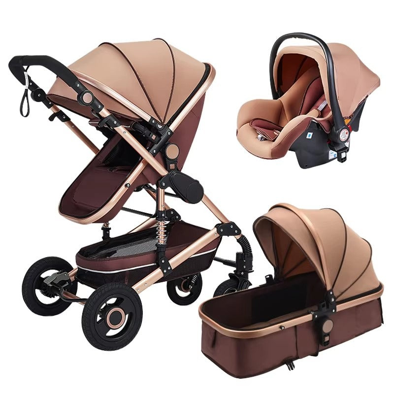 Belecoo 3 In1 Baby Stroller High Landscape With Car Seat Folding For 0-3 Years