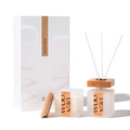 Wood Tone Diffuser & Candle Gift Set With Luxury Packaging white musk Flavour.