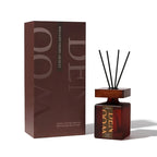 Wood Tone Diffuser & Candle Gift Set With Luxury Packaging Rose & Oud.