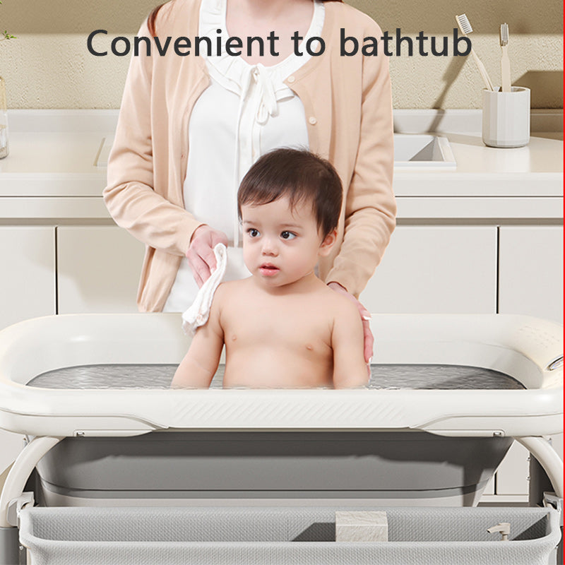 2 in 1 Height Adjustable Foldable Day care Baby Nursing & Diaper Changing Table with Safety Strap