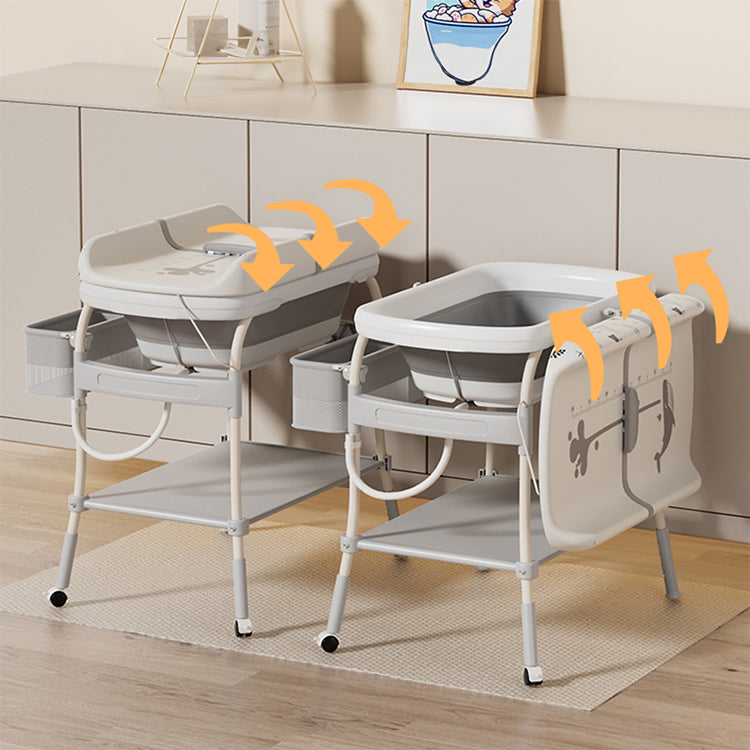 2 in 1 Height Adjustable Foldable Day care Baby Nursing & Diaper Changing Table with Safety Strap