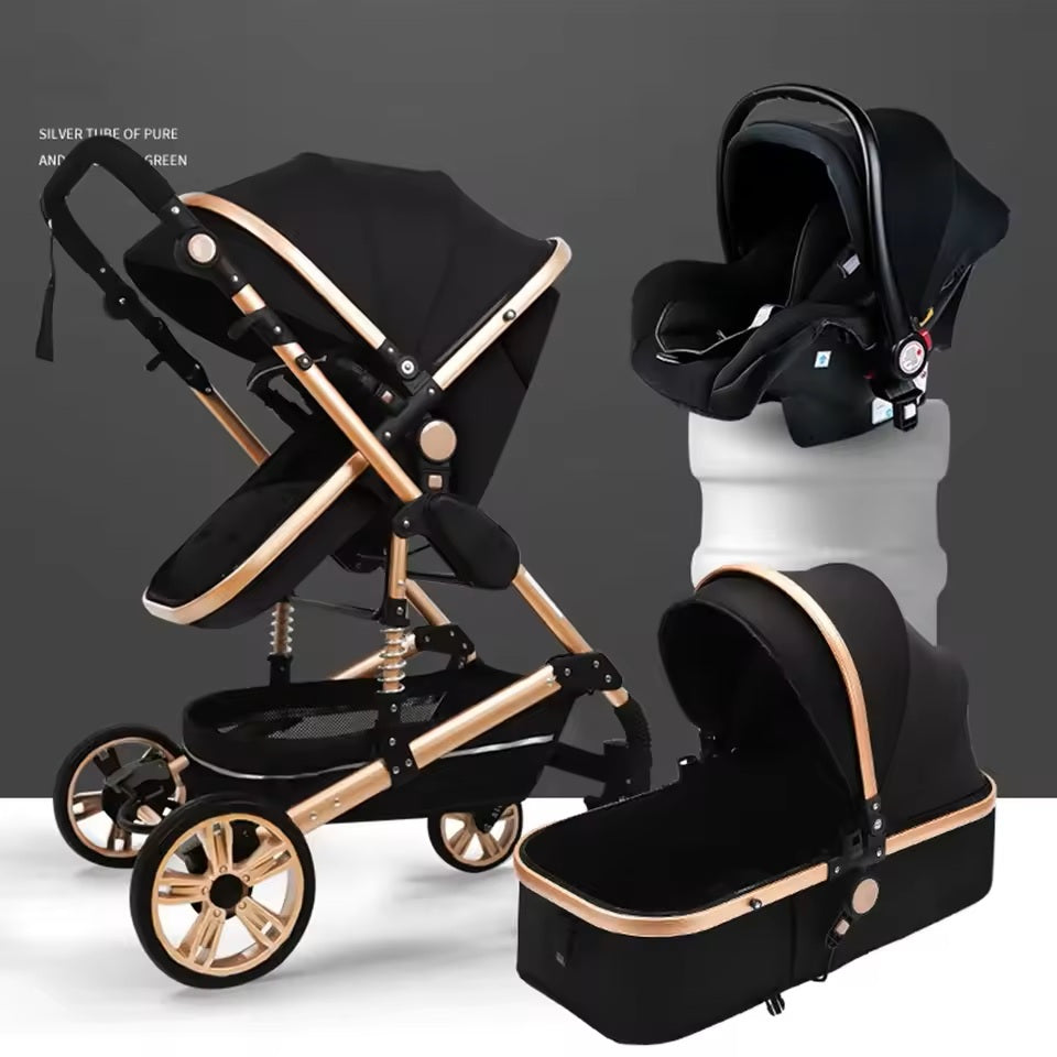 Belecoo 3 In1 Baby Stroller High Landscape With Car Seat Folding For 0-3 Years