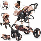 Belecoo 3 In1 Baby Stroller High Landscape With Car Seat Folding For 0-3 Years
