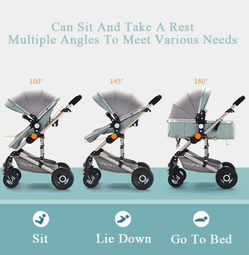 Belecoo 3 In1 Baby Stroller High Landscape With Car Seat Folding For 0-3 Years