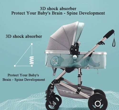 Belecoo 3 In1 Baby Stroller High Landscape With Car Seat Folding For 0-3 Years