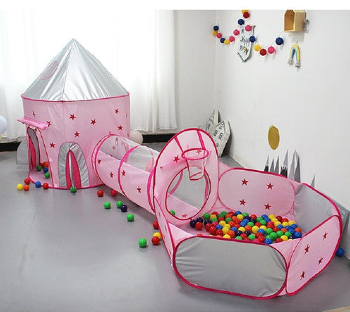 3 pieces castle child indoor outdoor play teepee kids tent 1 - 8 years