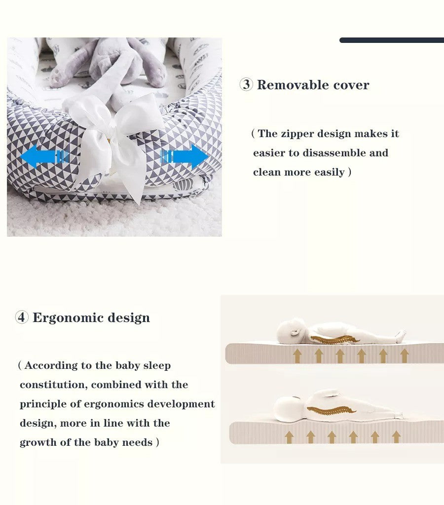 Baby Nest 100% Organic Breathable Portable Crib Bed Cot, sleeping pod
