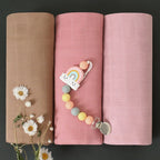 Bamboo Cotton wrap solid color baby swaddle blanket wrap (106x126 cm)