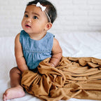 Bamboo Cotton wrap solid color baby swaddle blanket wrap (106x126 cm)