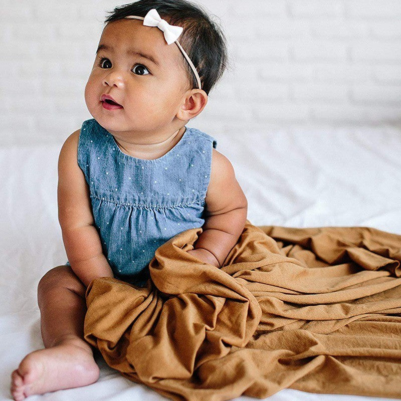 Bamboo Cotton wrap solid color baby swaddle blanket wrap (106x126 cm)