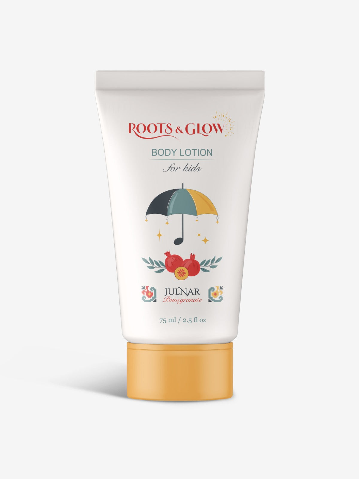 لوشن الجسم للأطفال Roots & Glow سعة 75 مل ترطيب لطيف ودعم لحاجز البشرة مرطب غني بالمغذيات لبشرة الأطفال الرقيقة، مستوحى من الرمان الفلسطيني