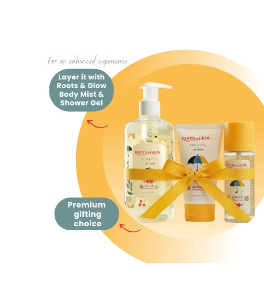 رذاذ/بخاخ الجسم للأطفال من Roots & Glow سعة 75 مل رذاذ جسم خفيف ومبهج للأطفال، مستوحى من الرمان الفلسطيني.
