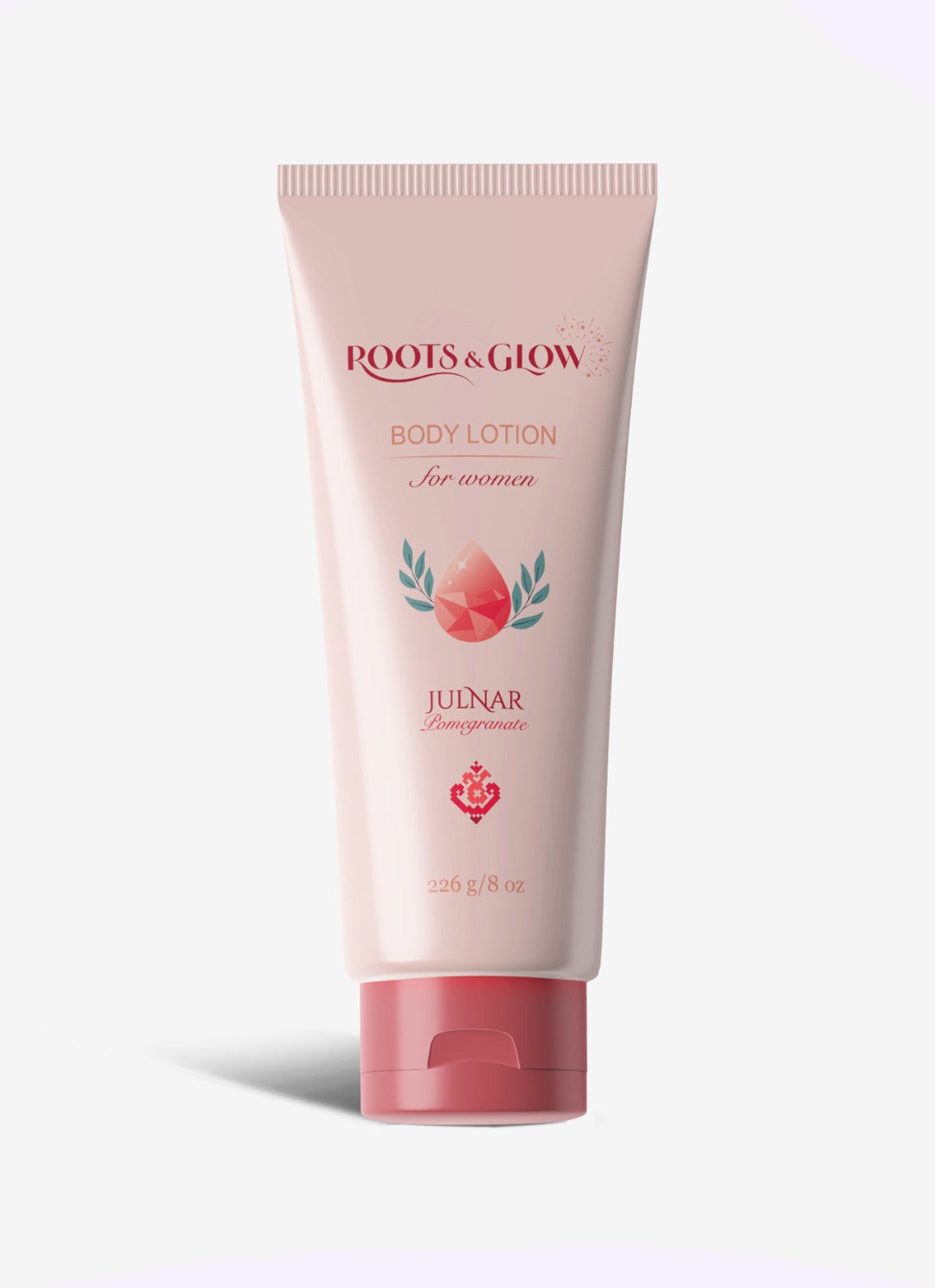 لوشن الجسم Roots & Glow للنساء ترطيب عميق وإشراقة تركيبة حريرية غنية بالمغذيات مستوحاة من جمال أزهار الرمان.
