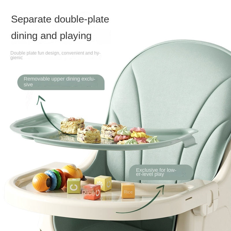 Booster Seats Baby High Foldable Feeding Chair With Tray and Wheels