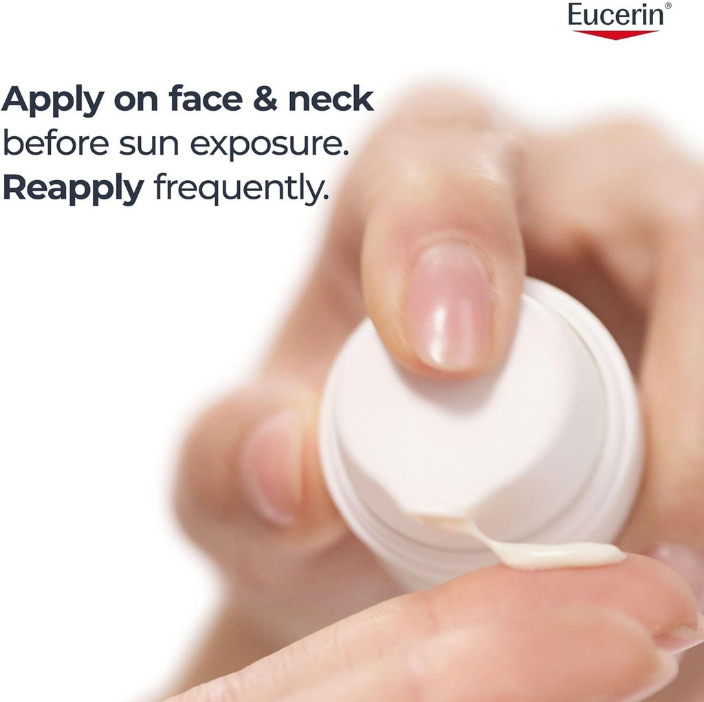 Eucerin Face Sunscreen Oil Control Gel-Cream Dry Touch, High UVA/UVB, SPF 50+, Light Texture Sun Protection, Suitable Under Make-Up, For Blemish-Prone Skin, 50ml