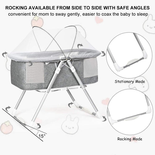 Babylife 2-in-1 Portable Baby Cot and Foldable Bassinet