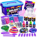 31 Pcs Galaxy Slime combo Kit – Glow in The Dark DIY Slime Making Kit with Fluffy Clay, Cloud Foam & Glitter, Arts & Crafts Toy for Girls & Boys, Birthday Gift, Creative Slime Kit Age 6+