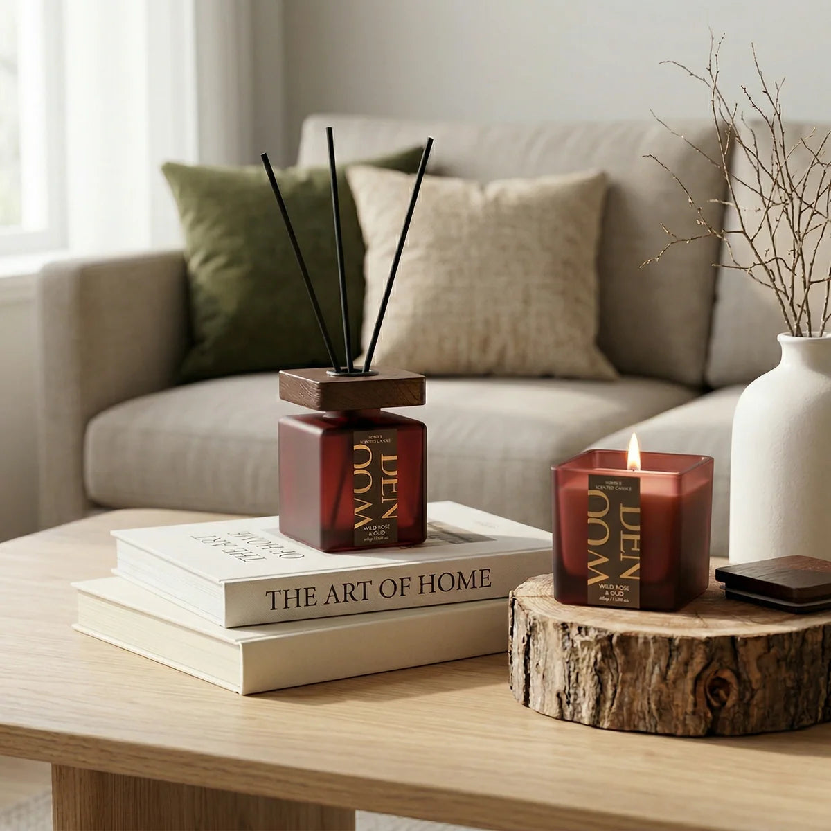Floating Wood Collection Scented Candle – Elegant Home Fragrance