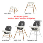 Kids Wooden High Chair pink color