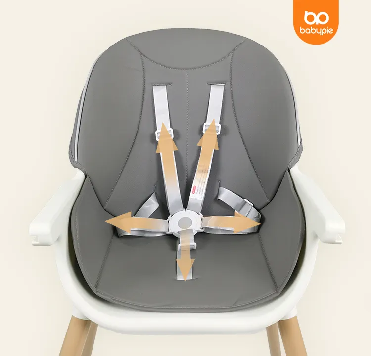 Kids Wooden High Chair pink color