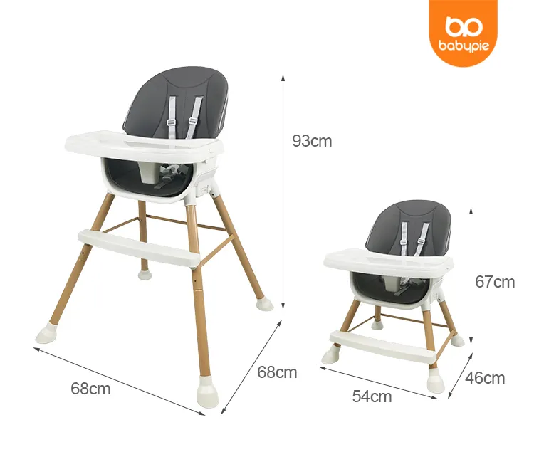Kids Wooden High Chair pink color
