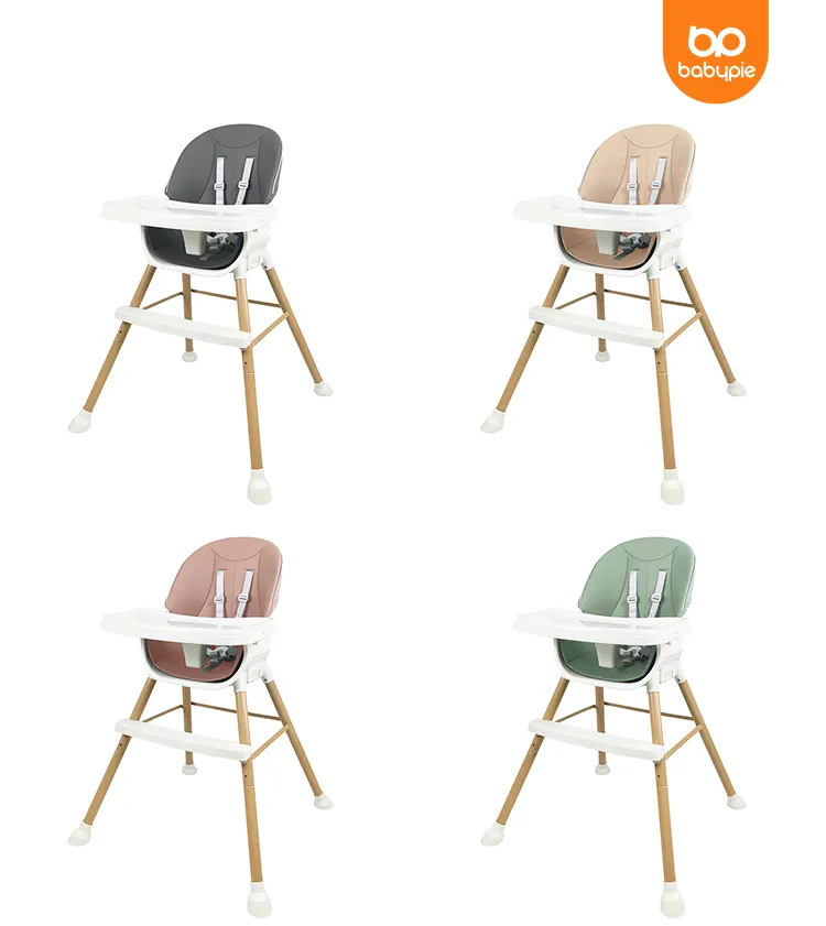 Kids Wooden High Chair pink color