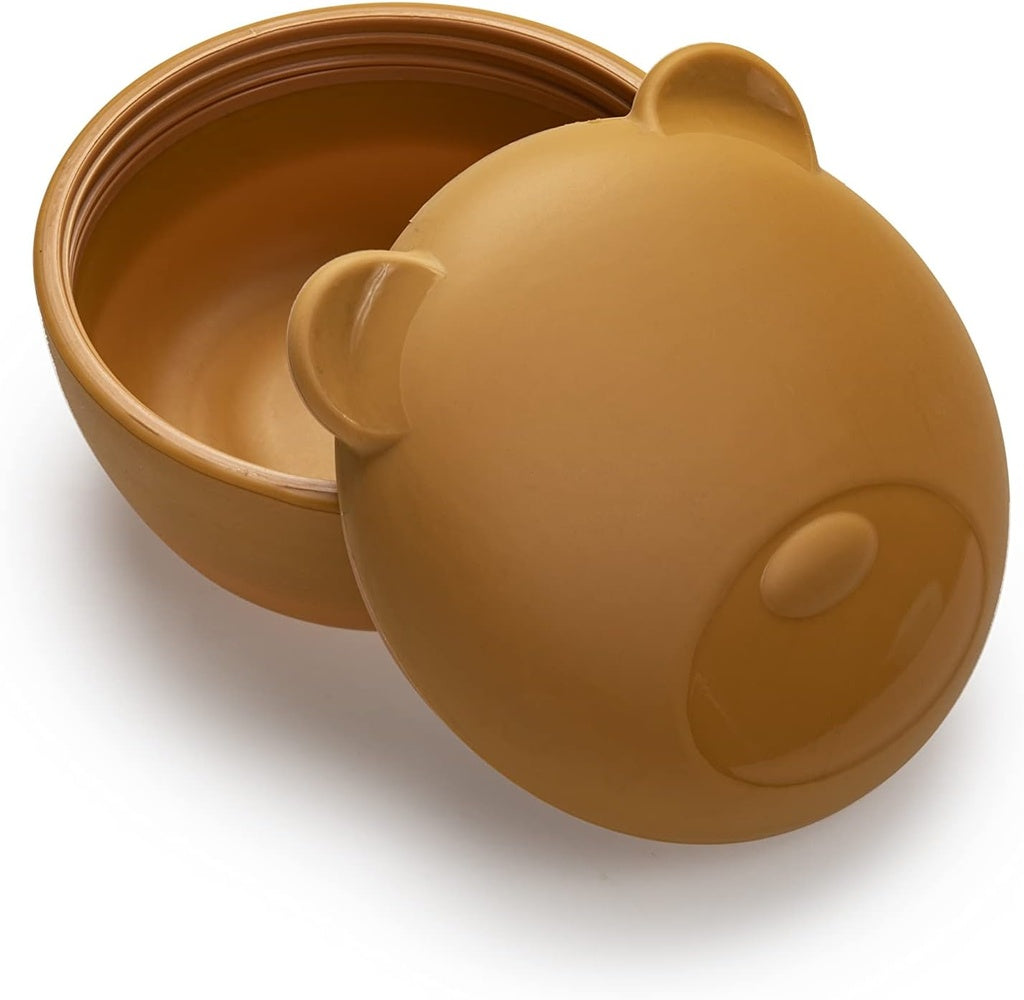 Melii Silicone Bowl with Lid 350 ml Brown Bear