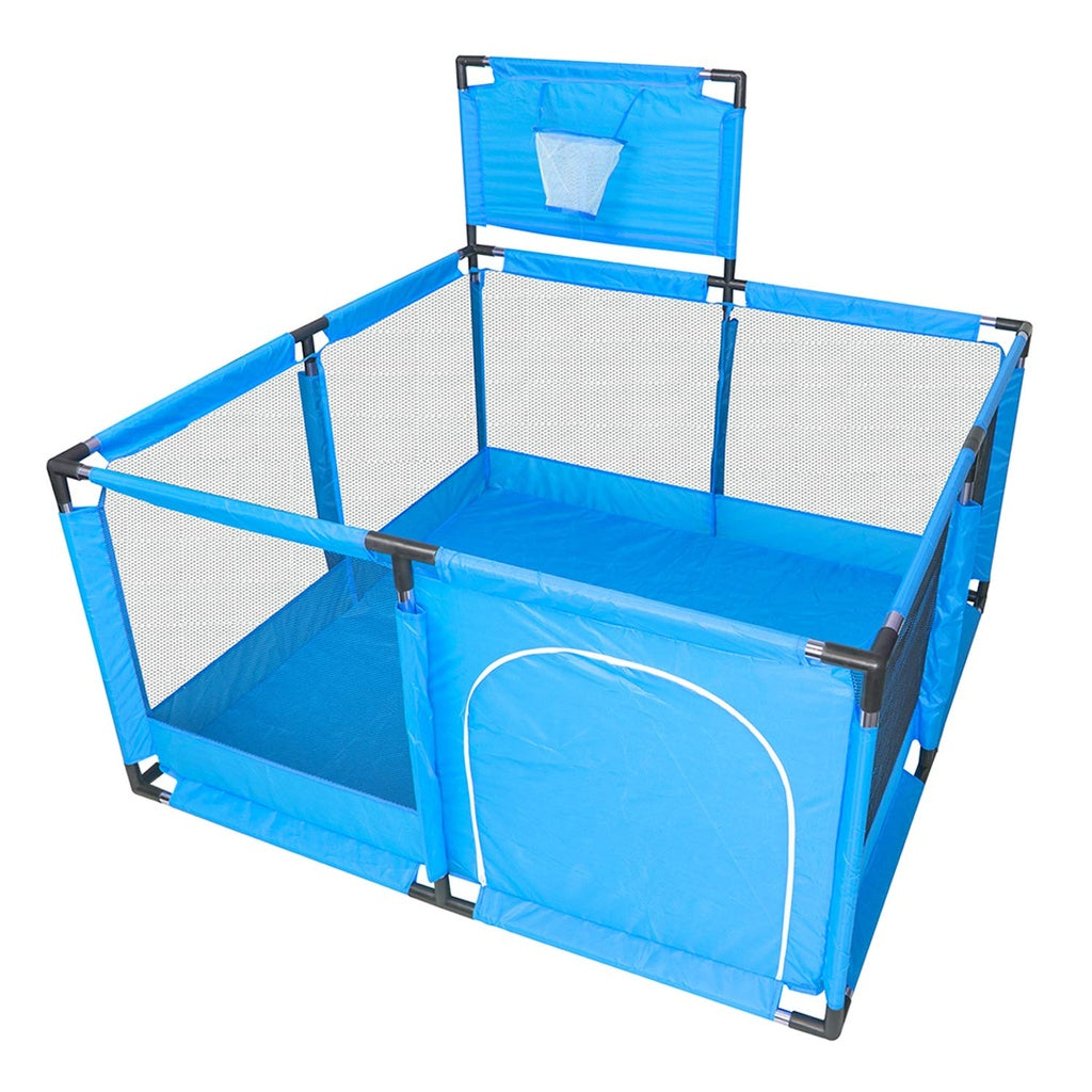Indoor Kids' Safety Playpen enclosure with Mesh Basket and Gate for Secure Playground Activities .