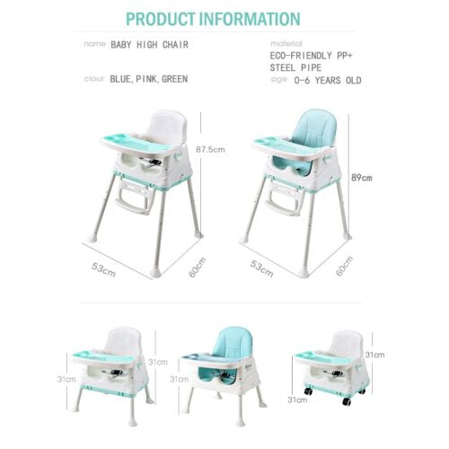 Portable Plastic Dining Baby Feeding High Chair