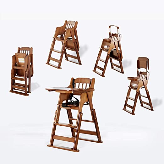 Wooden Dining Chair And Table Portable Folding High Chair With Ladder