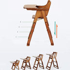 Wooden Dining Chair And Table Portable Folding High Chair With Ladder