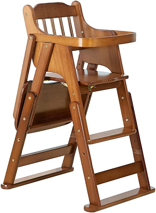 Wooden Dining Chair And Table Portable Folding High Chair With Ladder