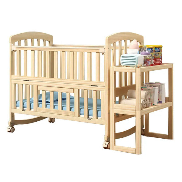 Wooden foldable bedside table for newborns