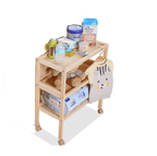 Wooden foldable bedside table for newborns