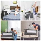 Newborn Baby Bedside Co Sleeper, Children Cot, Baby bed with Wheels and Adjustable Height Levels.