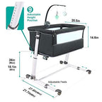 Newborn Baby Bedside Co Sleeper, Children Cot, Baby bed with Wheels and Adjustable Height Levels.