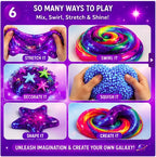 31 Pcs Galaxy Slime combo Kit – Glow in The Dark DIY Slime Making Kit with Fluffy Clay, Cloud Foam & Glitter, Arts & Crafts Toy for Girls & Boys, Birthday Gift, Creative Slime Kit Age 6+
