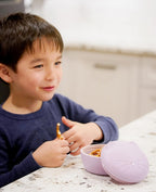 Melii silicone bowl with lid 350 ml purple cat
