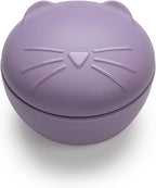 Melii silicone bowl with lid 350 ml purple cat