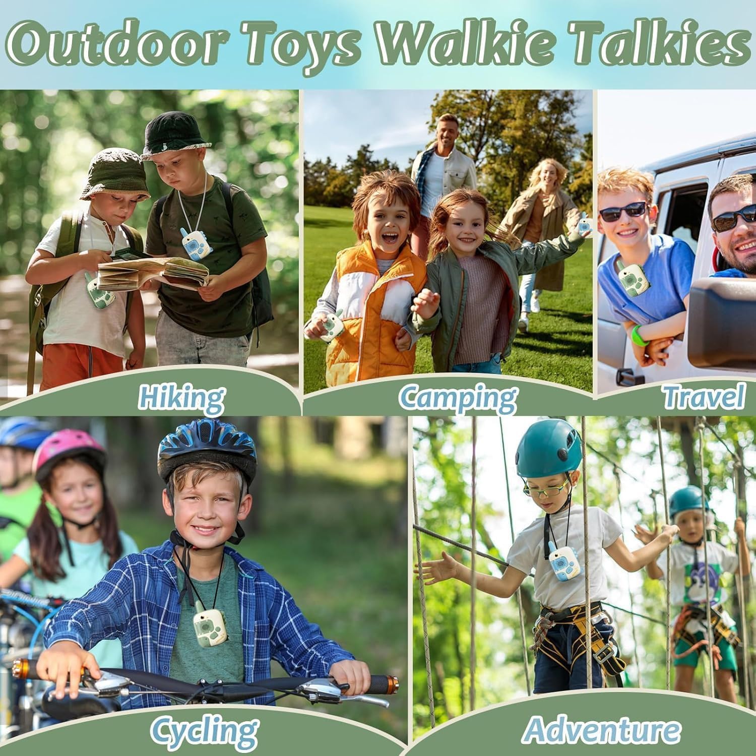 Dinosaur Walkie Talkie Toys 2 Pack, Long Range Walkie Talkies for Kids, Outdoor Camping Toys & Games, Birthday Gifts For Boys And Girls.